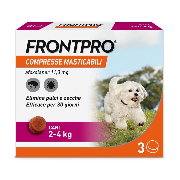 FRONTPRO Cani (2-4Kg), 3 Compresse Antiparassitarie