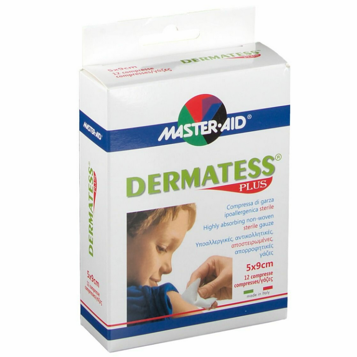 Master-Aid® Dermatess® Plus Compressa Di Garza Ipoallergenica Sterile 5x9 cm 12 Pezzi