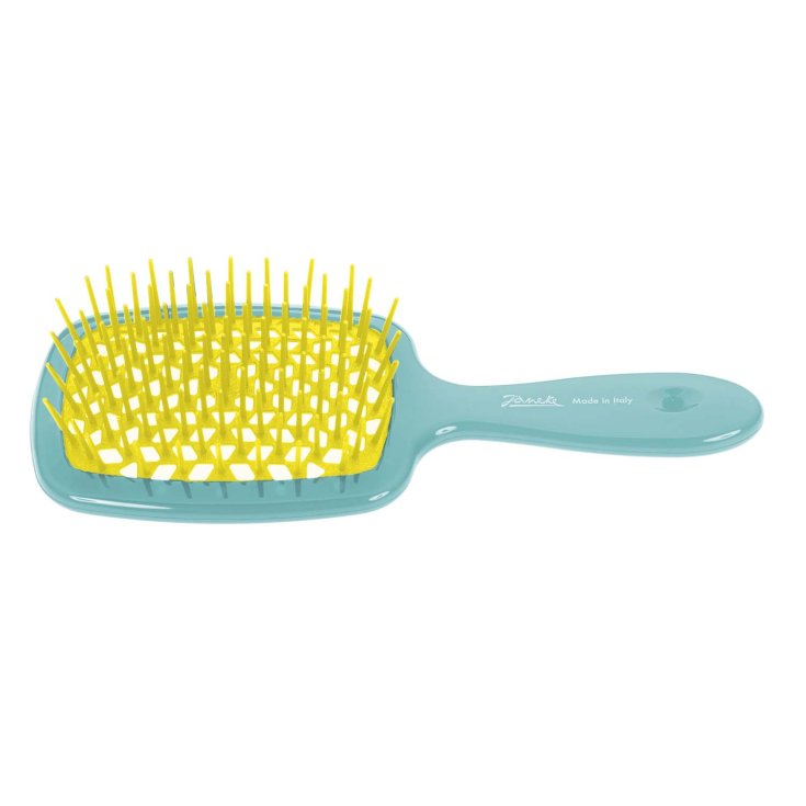 Janeke Spazzola Superbrush Bicolore turchese giallo