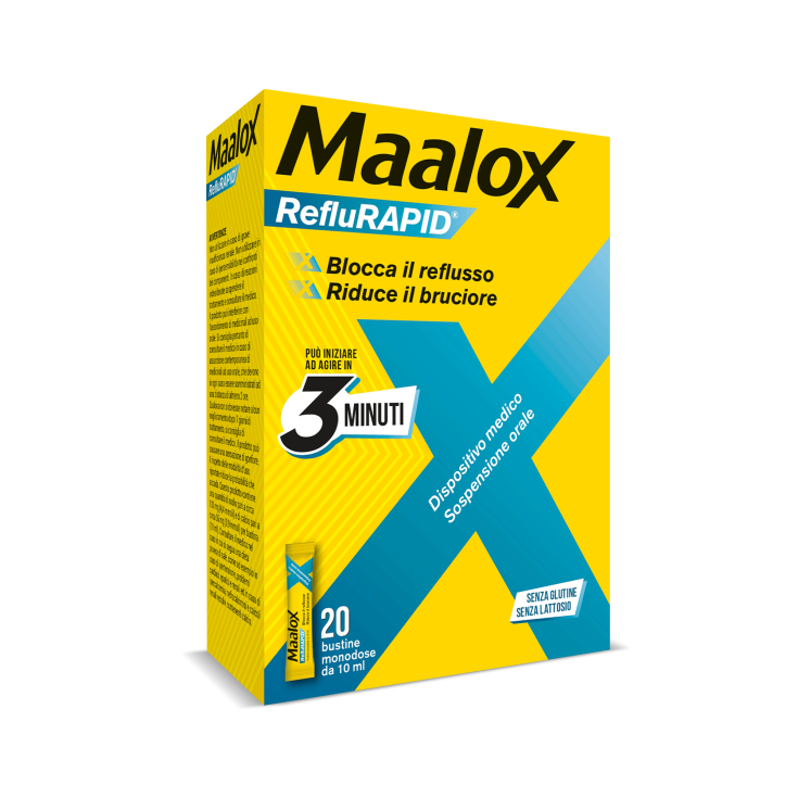 Sanofi Maalox RefluRAPID Senza Glutine Senza Lattosio 20 Bustine Monodose Da 10ml