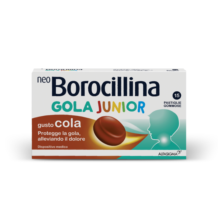 NeoBorocillina Gola Junior Alfasigma 15 Pastiglie Gommose Cola