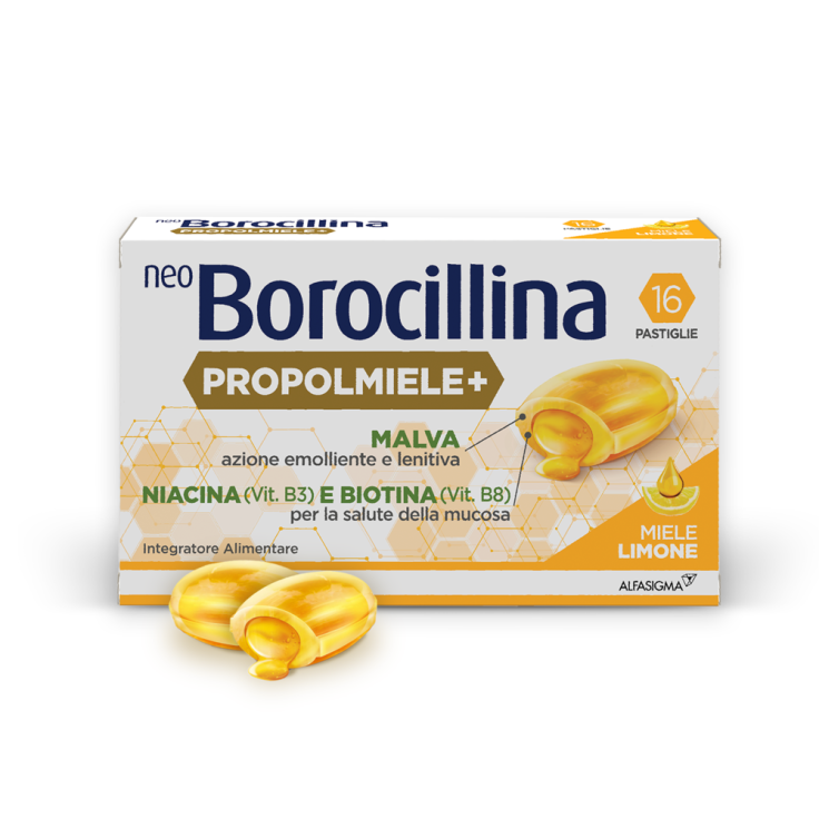 neoBorocillina Propolmiele+  16 Pastiglie Miele Limone