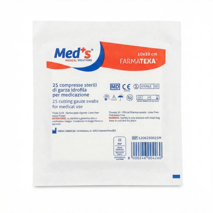 Garza Meds 12/8 10x10cm 25 Compresse Sterili