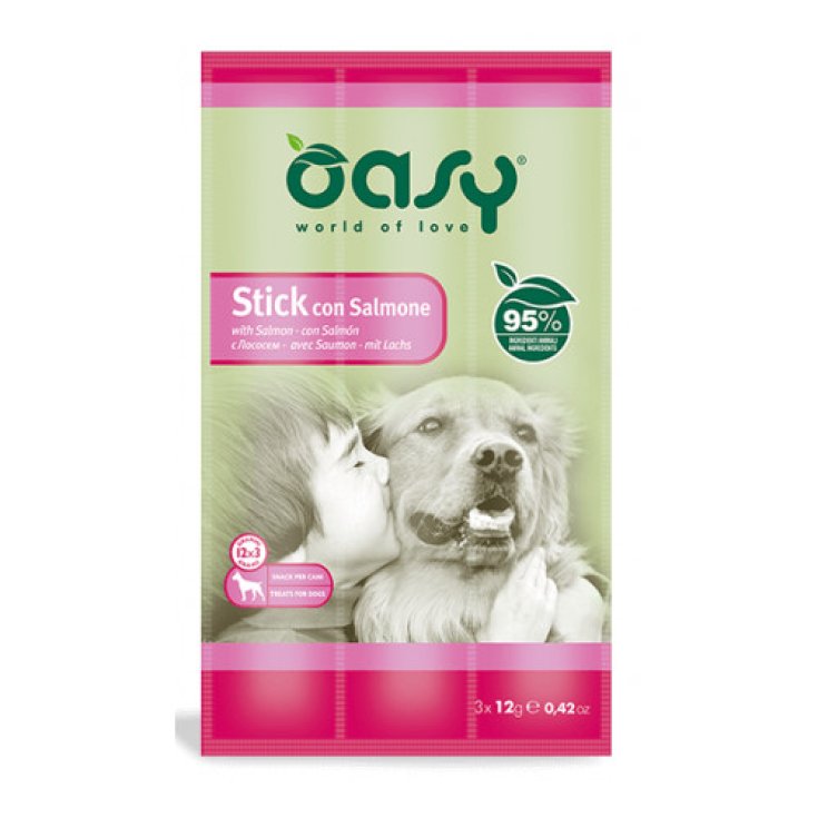 OASY SNACK DOG STICK SALM3X12G