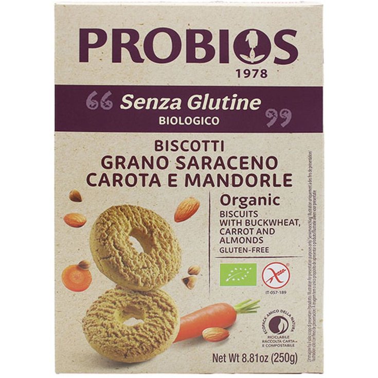 Altri Cereali Biscotti Al Grano Saraceno Carote Mandorle Probios 250g