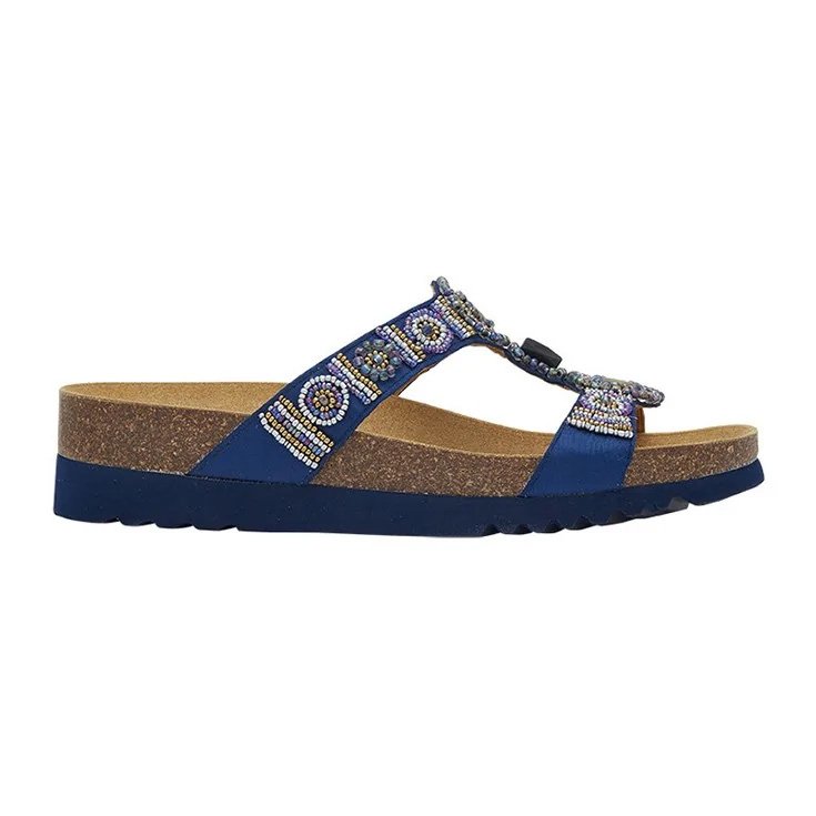 New Bogota' Wedge Satin+beads Woman Blue 41 Dr.Scholl&reg;