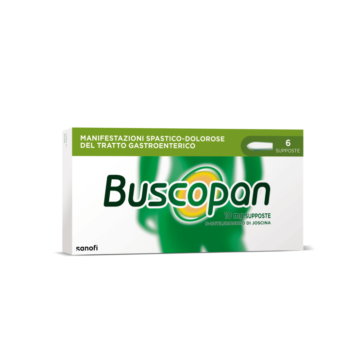 Buscopan Contro Mal di Pancia, Dolori e Crampi Addominali, 6 Supposte