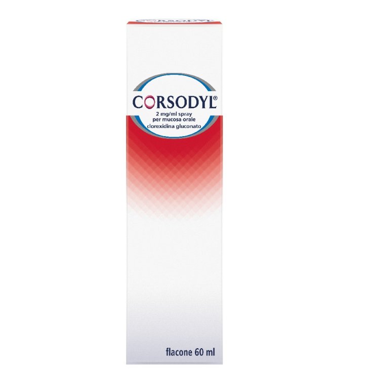 Corsodyl Spray 200mg/100ml Disinfettante Del Cavo Orale Flaconcino 60ml 
