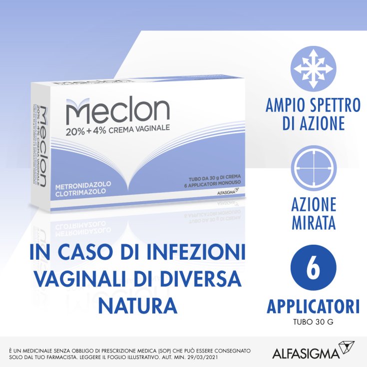 Meclon Crema Vaginale Alfasigma 30g + 6 Applicatori
