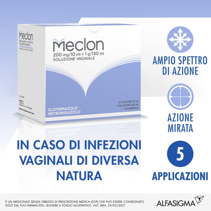 Meclon Soluzione Vaginale Alfasigma 5 Flaconi Da 10ml