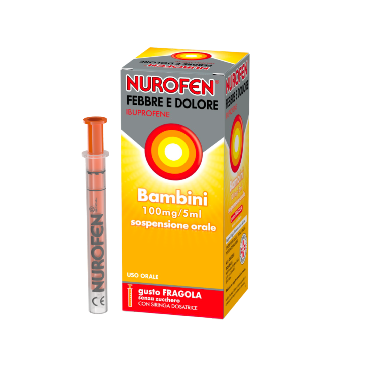 Febbre E Dolore Bambini 100mg/5ml Gusto Fragola Nurofen 150ml