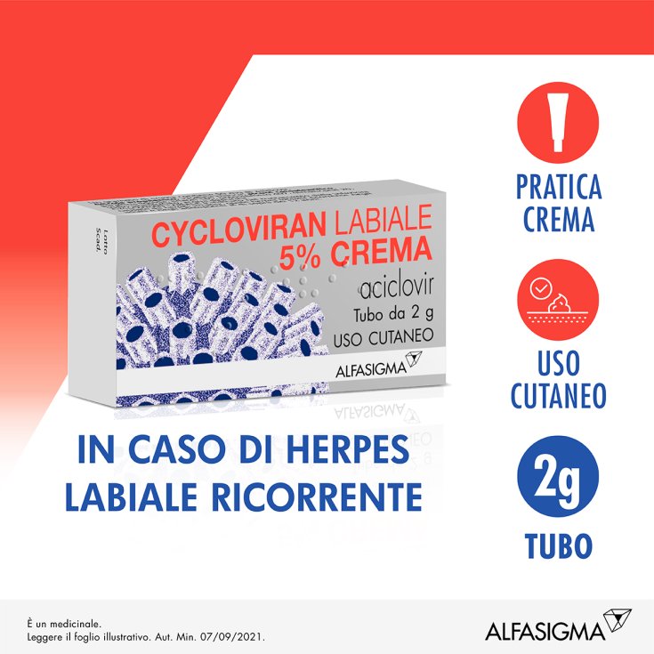 Cycloviran Labiale 5% Crema Alfasigma 2g
