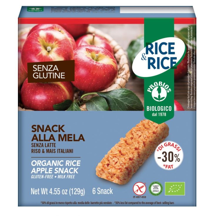 Rice&Rice Snack Alla Mela Probios 6x21g