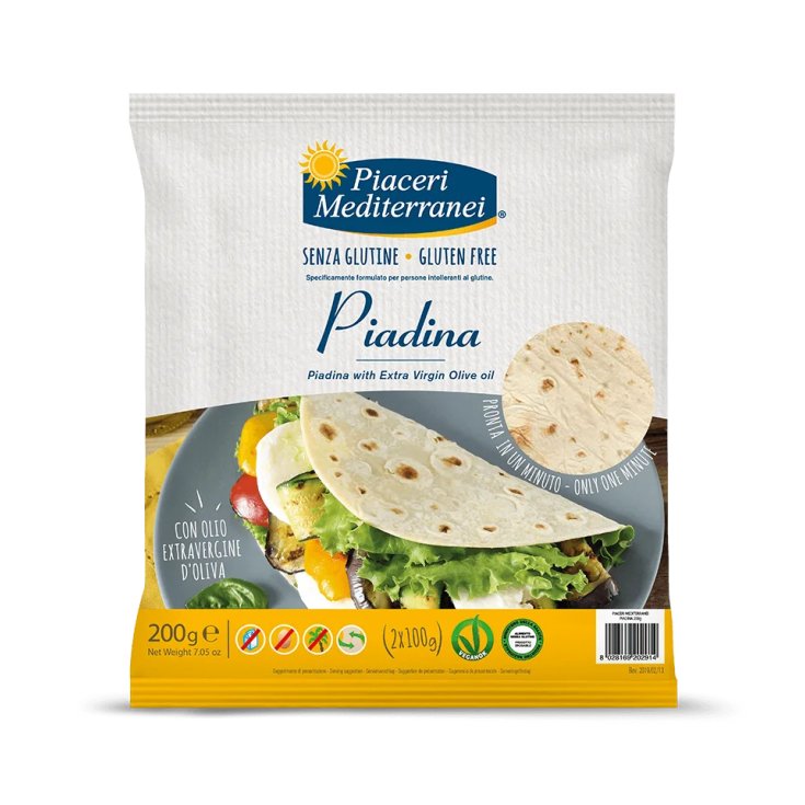 Piadina Oll'Olio di Oliva Senza Glutine Piaceri Mediterranei 200g