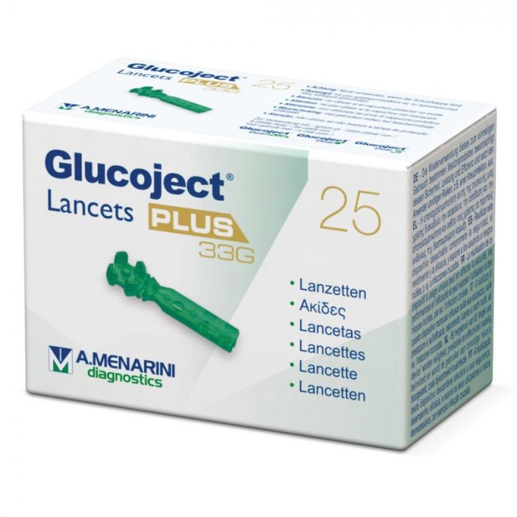 Glucoject Lancets PLUS 33G A.Menarini Diagnostics 25 Lancette