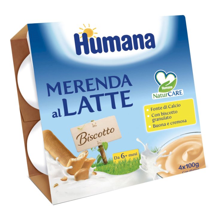 Merenda al Latte Humana Biscotto 4x100g - Farmacia Loreto