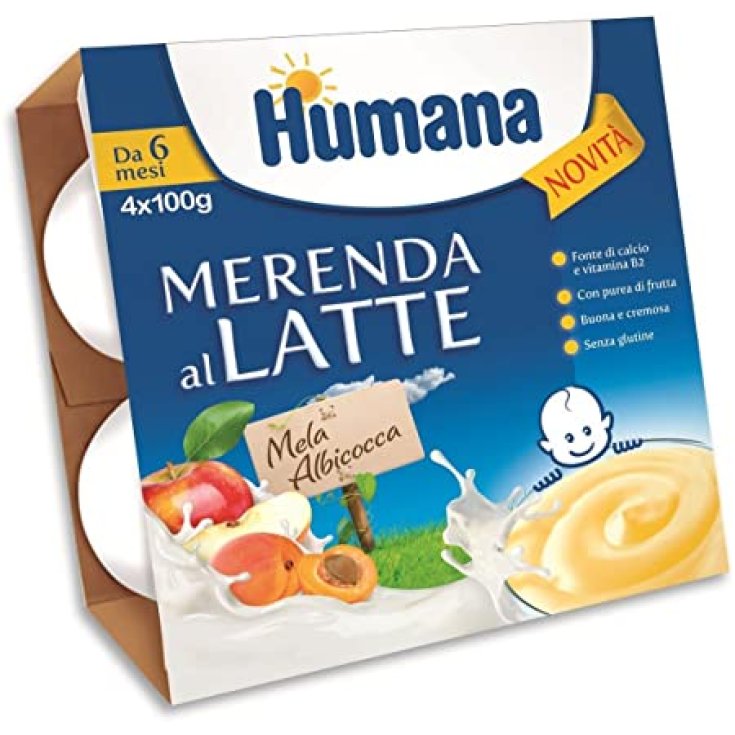 Merenda al Latte Humana Mela Albicocca 4x100g