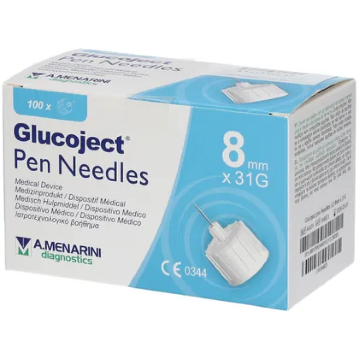 Glucoject Pen Needles 8mm x 31G A.Menarini Diagnostics 100 Aghi