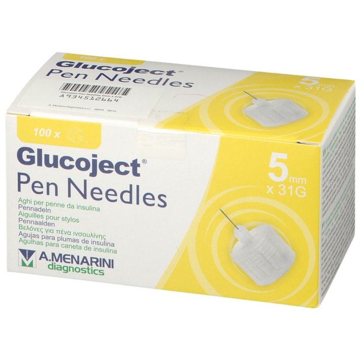 Glucoject Pen Needles 5mm x 31G A.Menarini Diagnostics 100 Aghi