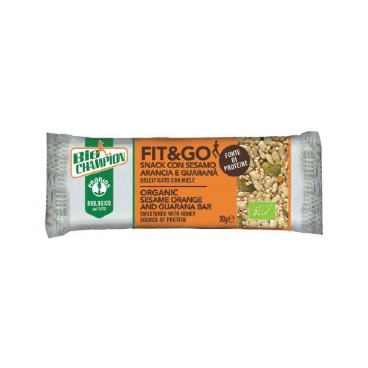 BioChampion Fit&go Snack Con Sesamo Arancia E Guaranà Probios 30g