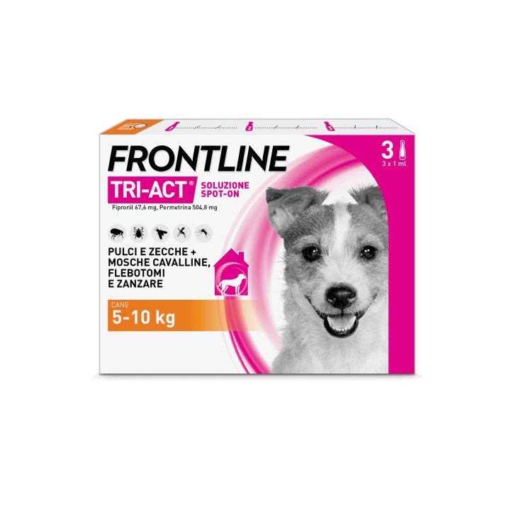 Frontline Tri-Act Cani (5-10Kg), 3 Pipette Antiparassitarie