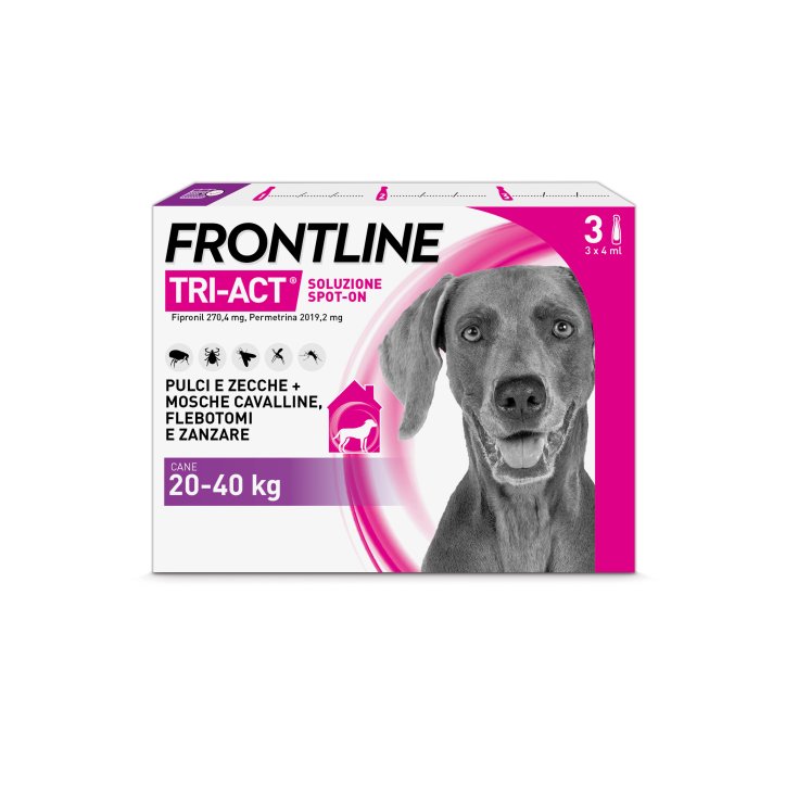 Frontline Tri-Act Cani (20‑40Kg), 3 Pipette Antiparassitarie