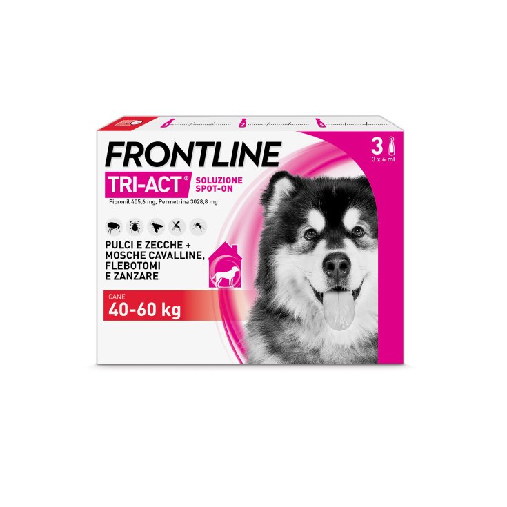 Frontline Tri-Act Cani (40-60Kg), 3 Pipette Antiparassitarie