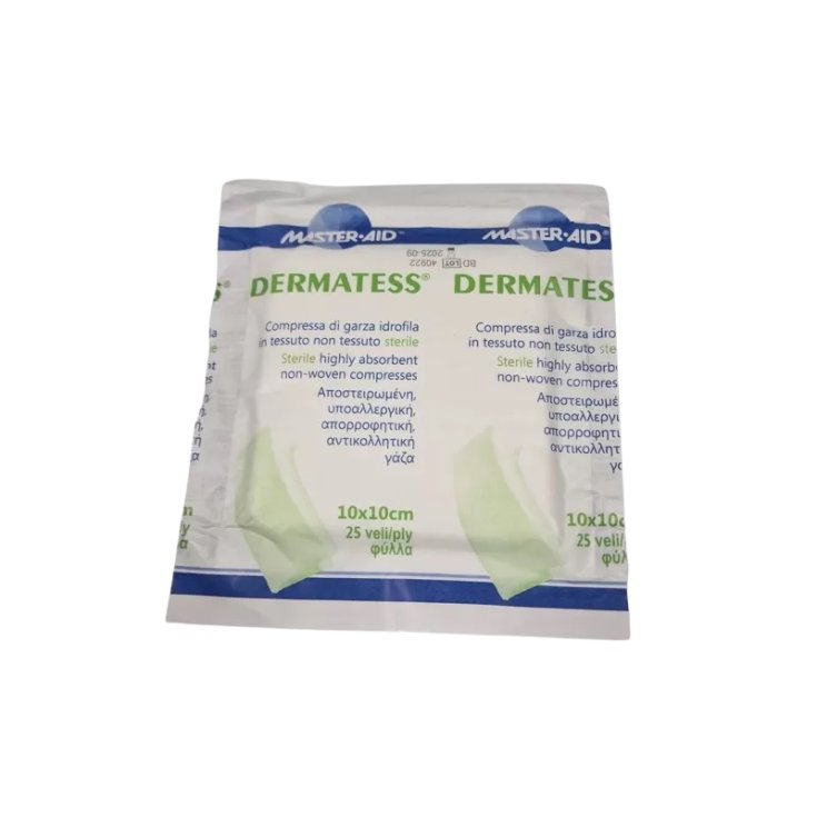 Master-Aid® Dermatess® Compressa Di Garza Idrofila In Tessuto Non Tessuto Sterile 10x10cm 25 Pezzi