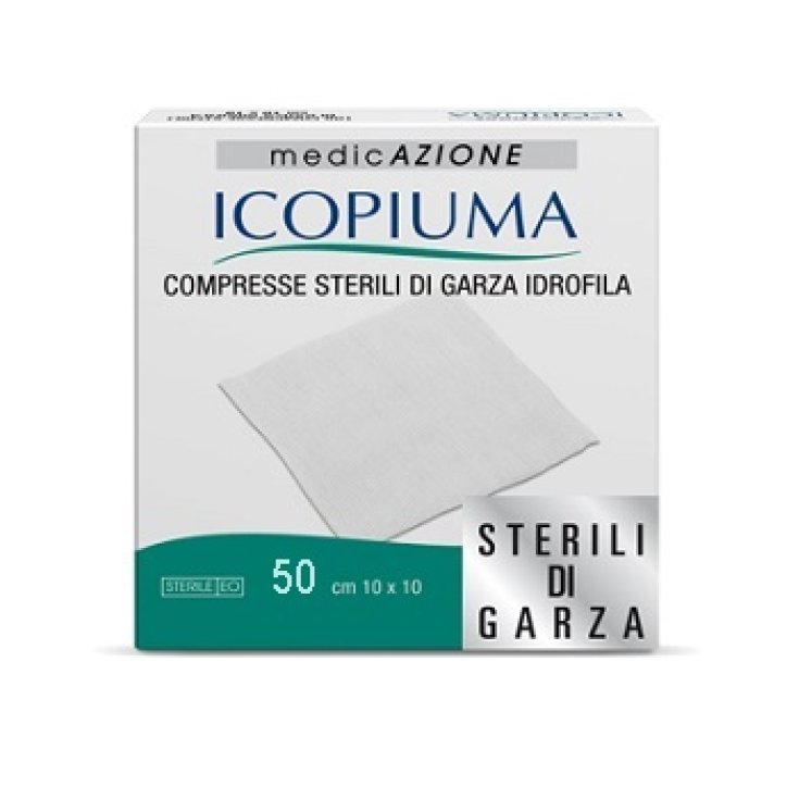 Icopiuma Compresse Sterili Di Garza Idrofila 10x10cm 50Pezzi