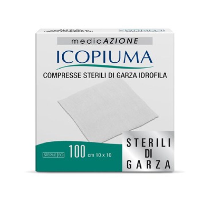 Icopiuma Compresse Sterili Di Garza Idrofila 10x10cm 100Pezzi