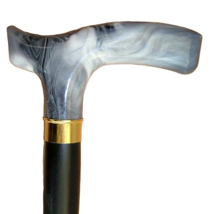 Bastone Legno Uomo Impugnatura Fisiologica Marmorizzato Farmacare