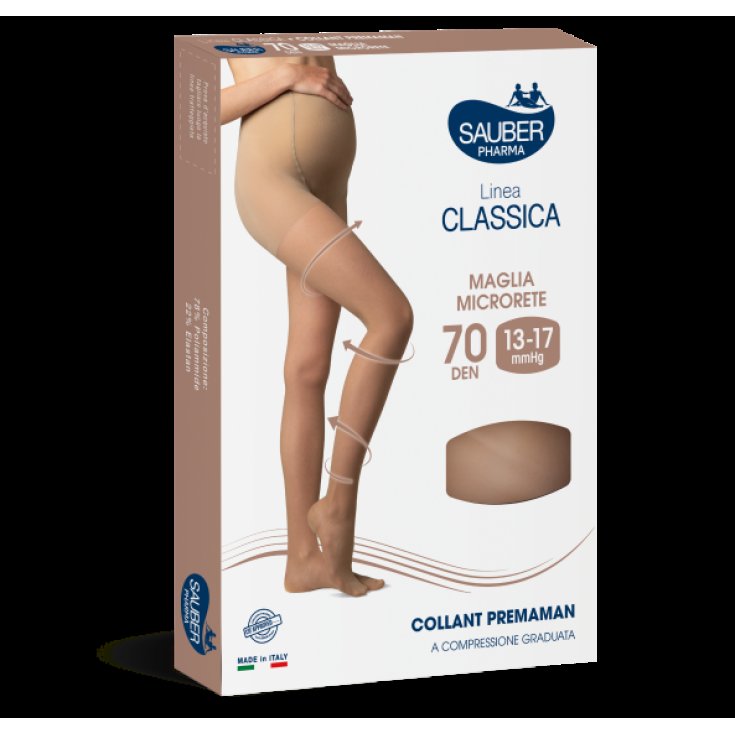 Linea Classica 70D Collant Premaman Nero Tg.2 Sauber