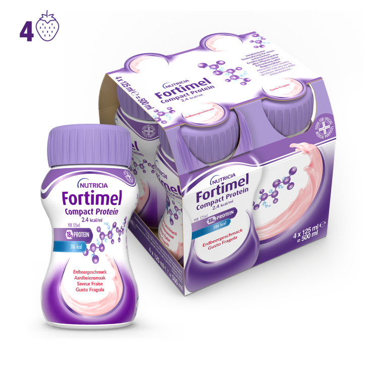Fortimel Compact Protein Fragola Nutricia 4x125ml
