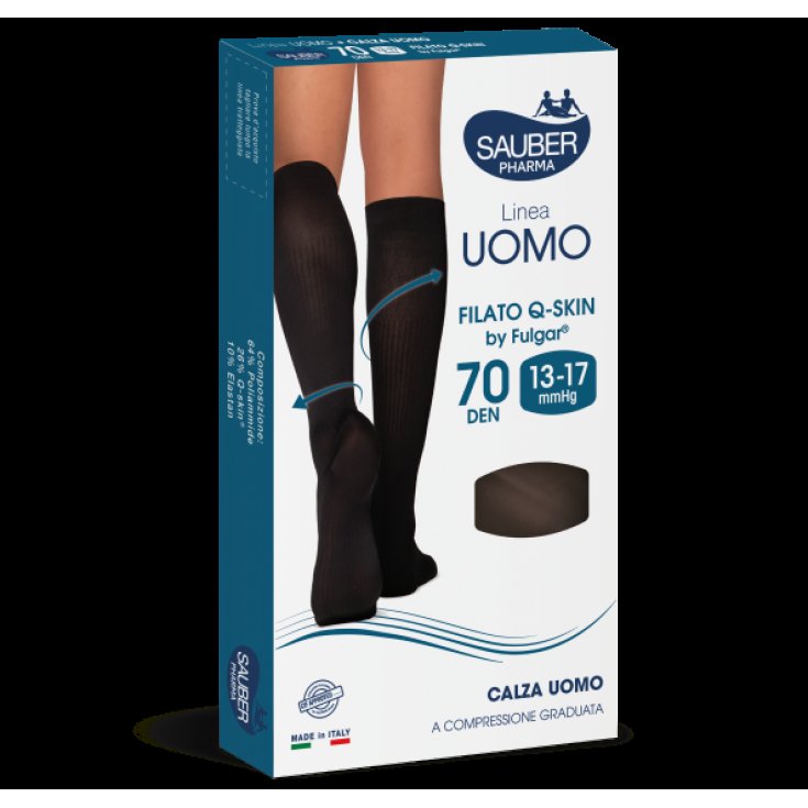 Linea Uomo 70D Calza Cotone Nero Tg.L/XL Sauber