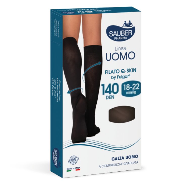 Linea Uomo 140D Calza Q-Skin Nero Tg.S/M Sauber