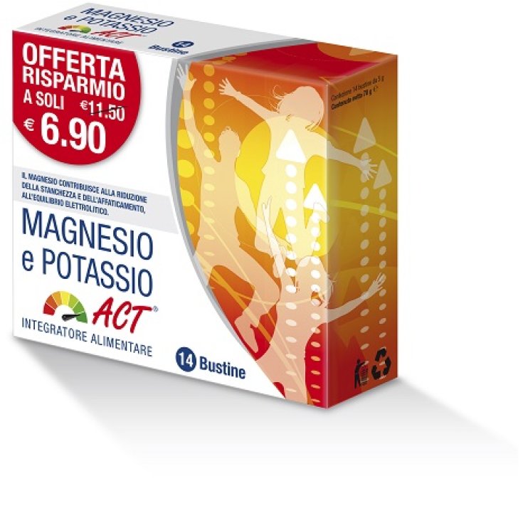 Magnesio Potassio ACT Integratore Alimentare 14 Bustine