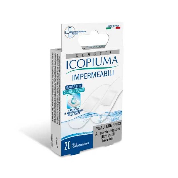 Icopiuma Cerotti Impermeabili Ultrasottili Ipoallergenici Misura Media 20Pezzi