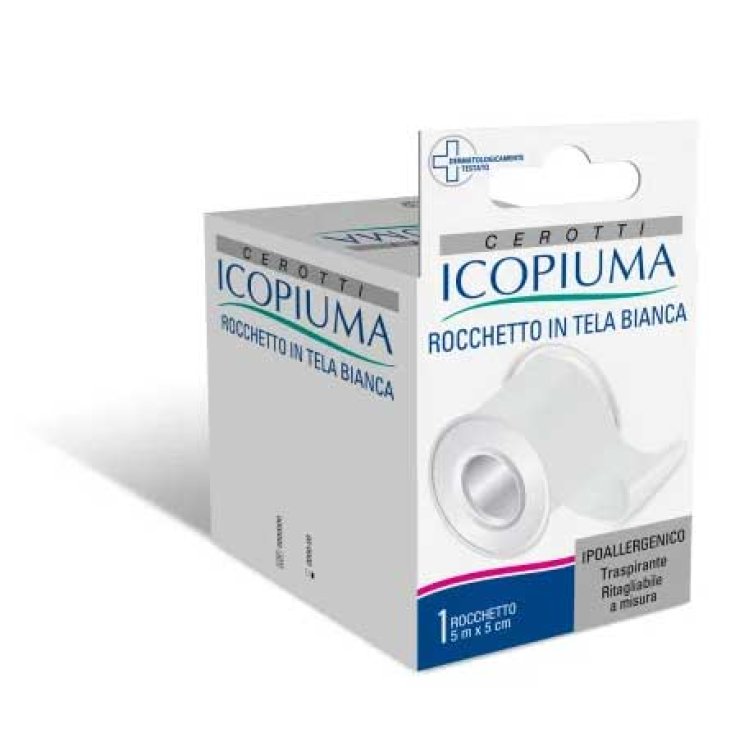 Icopiuma Cerotto Rocchetto In Tela Bianca Ipoallergenico 5x500cm