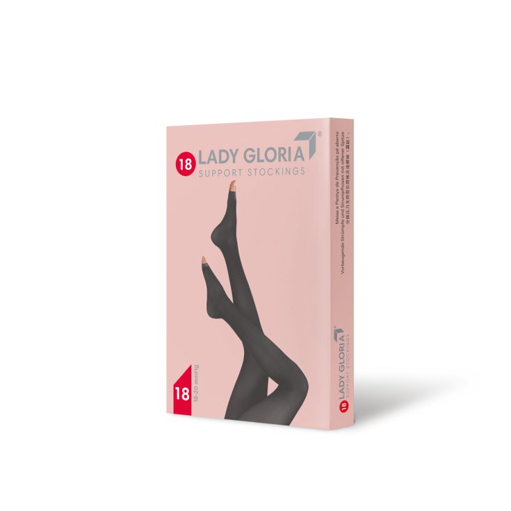 Ladygloria 18 Autoreggente Punta Aperta Nero 4 GloriaMed&reg; 1 Paio