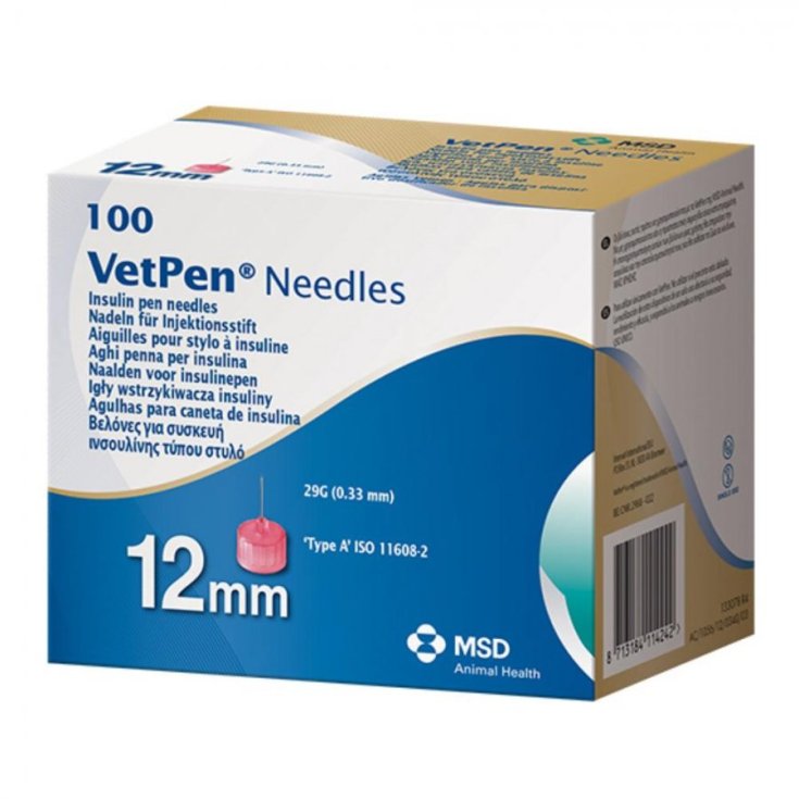 VetPen Aghi 29g/12mm per Insulina Veterinaria 100 Aghi di Ricambio