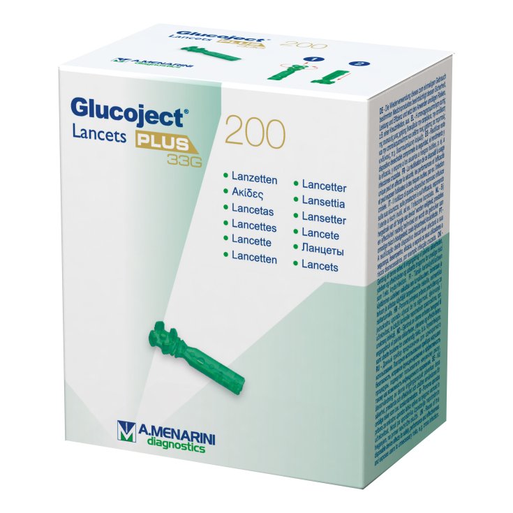 Glucoject Lancets PLUS 33G A.Menarini Diagnostics 200 Lancette