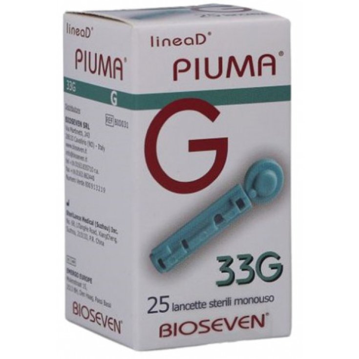 Linea D Piuma G33 Bioseven 25 Lancette Sterili Monouso