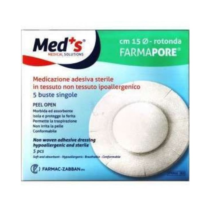 Meds® Medicazioni Adesive Sterili Rotonde 15cm FARMAC-ZABBAN 5 Pezzi