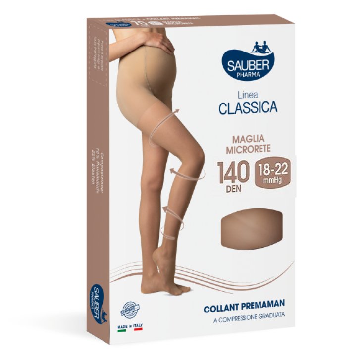 Linea Classica 140D Collant Premaman Nero Tg.4 Sauber