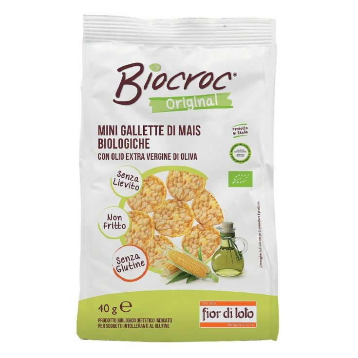 Biocroc Mini Gallette Di Mais Bio All'Olio Extra Vergine Di Oliva Fior Di Loto 40g