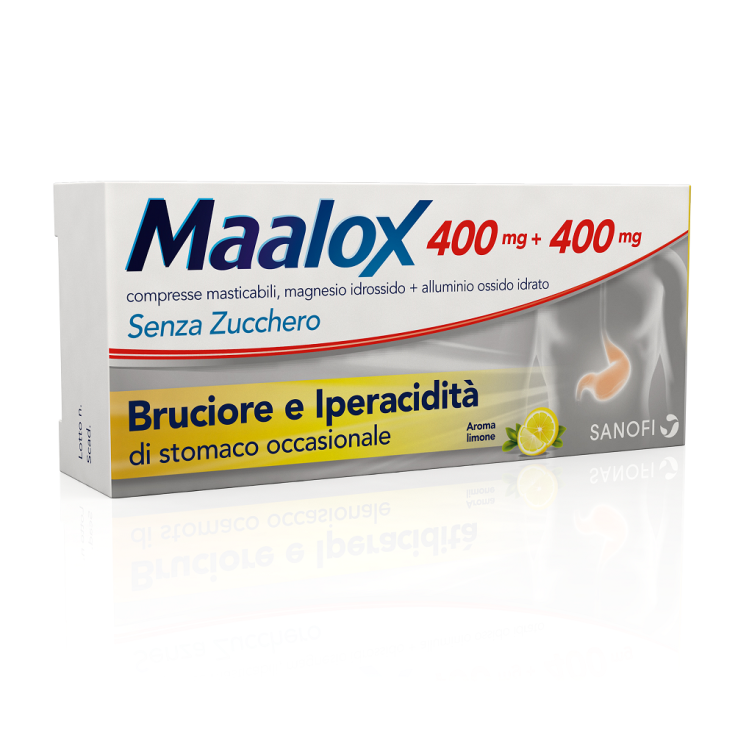 Sanofi Maalox 400 mg + 400 mg  30 Compresse Masticabili Senza Zucchero