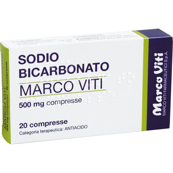 Marco Viti Sodio Bicarbonato 500mg Per Acidità Di Stomaco 20 Compresse
