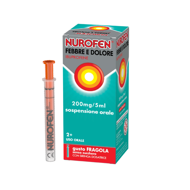 Nurofen Febbre Dolore Bambini 200mg/5ml Gusto Fragola Senza Zucchero 100ml