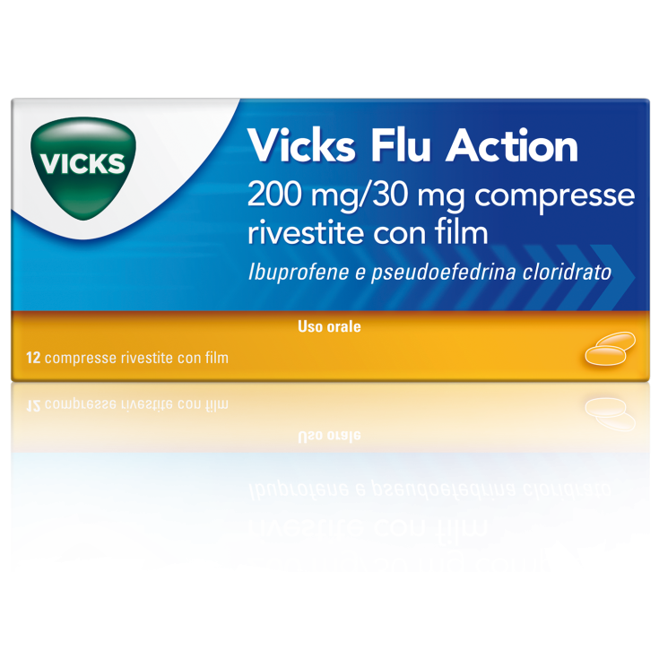 Vicks Flu Action 200 + 30mg 12 Tablets