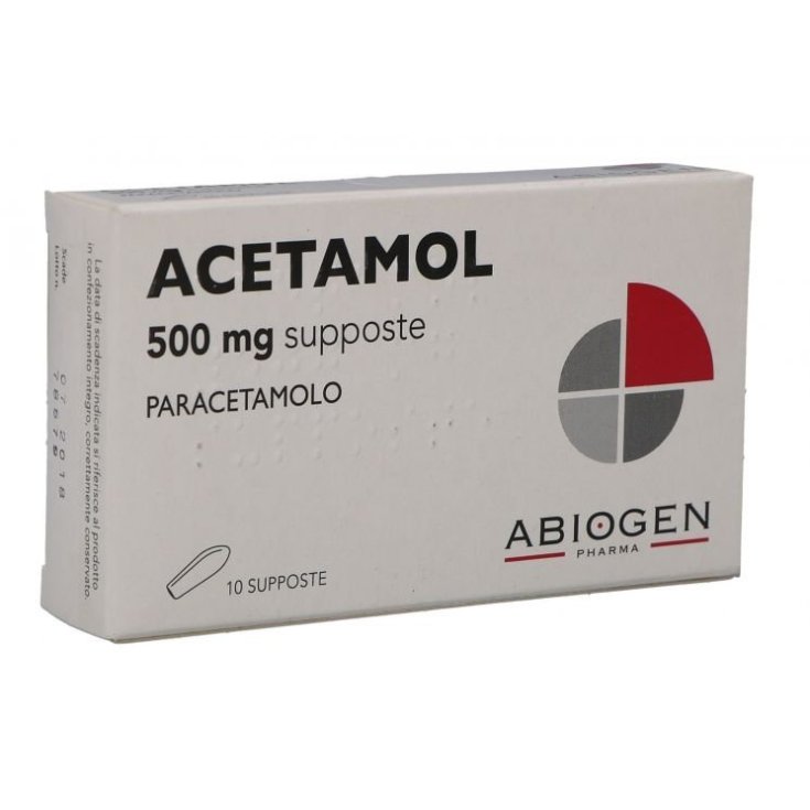 Acetamol 500mg Abiogen 10 Supposte